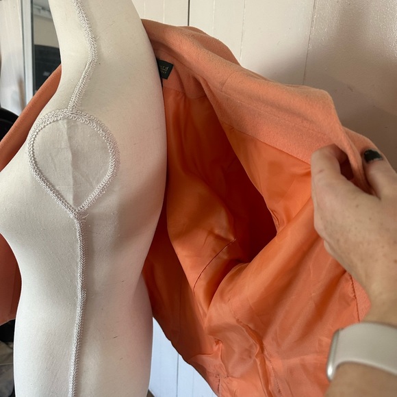 Harve Benard Holtan Orange Creamsicle Blazer Wool Size 8 - Picture 8 of 9